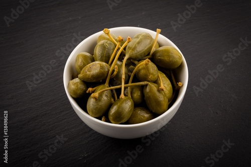 Bowl of canned capers