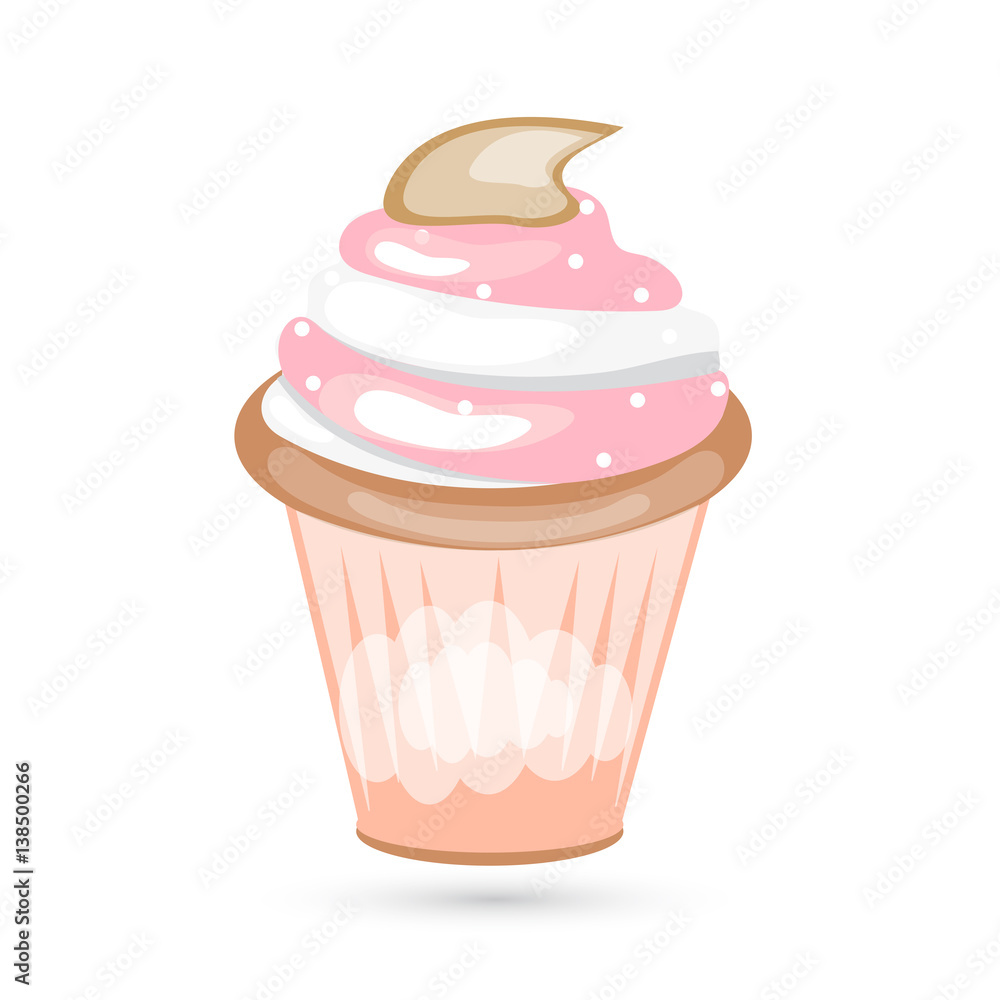 Icon pink cake on a white background. Valentine's Day Icon pink cake on a white background. Valentine's Day