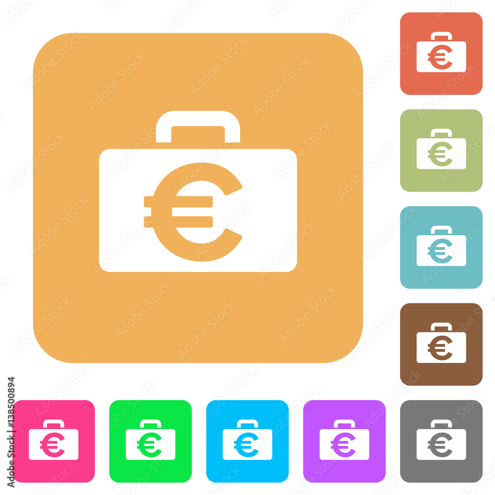 Euro bag rounded square flat icons Euro bag rounded square flat icons