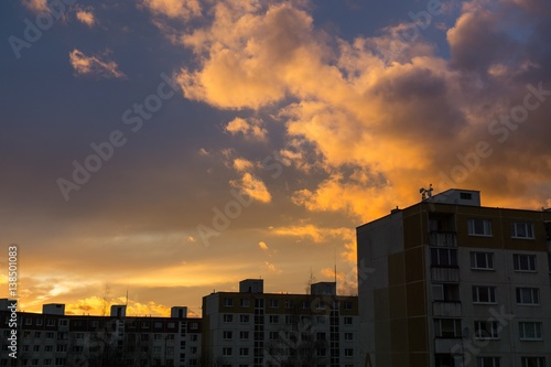 Cloudy colorful sunrise and sunset. Slovakia © Valeria
