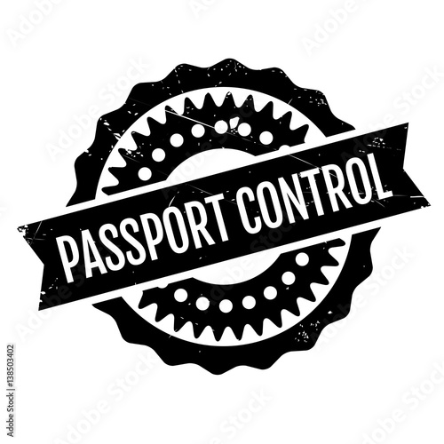 Passport Control rubber stamp. Grunge design with dust scratches. Effects can be easily removed for a clean, crisp look. Color is easily changed.