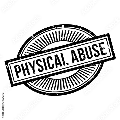 Physical Abuse rubber stamp. Grunge design with dust scratches. Effects can be easily removed for a clean, crisp look. Color is easily changed.