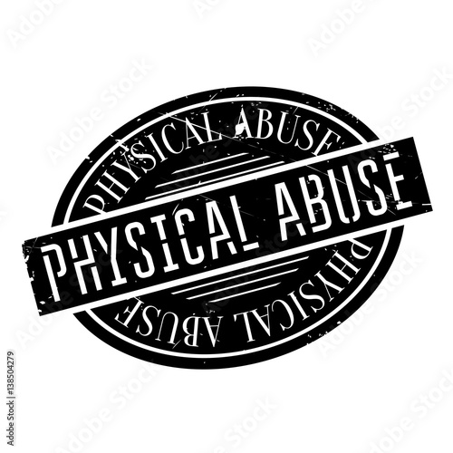Physical Abuse rubber stamp. Grunge design with dust scratches. Effects can be easily removed for a clean, crisp look. Color is easily changed.