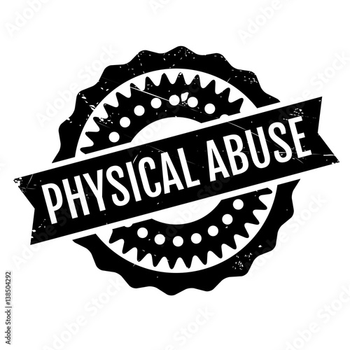 Physical Abuse rubber stamp. Grunge design with dust scratches. Effects can be easily removed for a clean, crisp look. Color is easily changed.