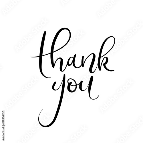 Thank You Hand Lettering Card. Modern Calligraphy. Vector Illustration.