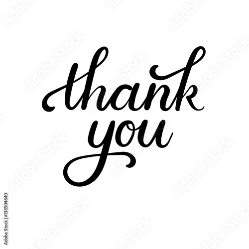 Thank You Hand Lettering Card. Modern Calligraphy. Vector Illustration.