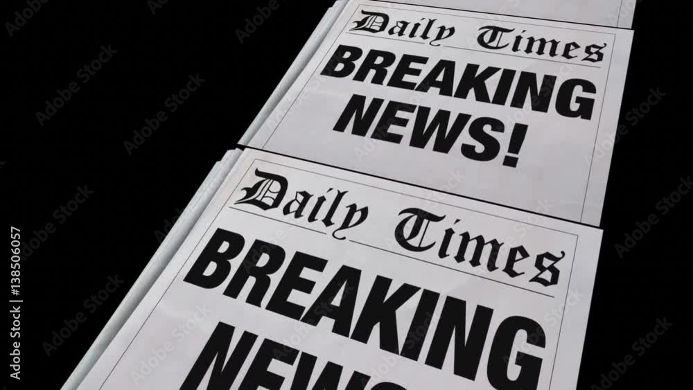 Breaking News Spinning Newspaper Headline 3d Animation Stock ビデオ | Adobe Stock