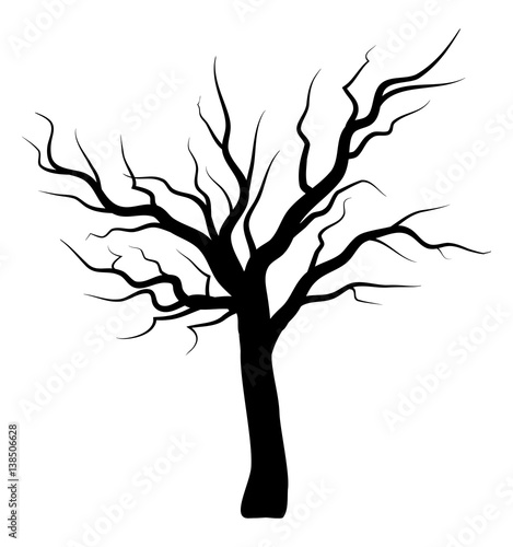 bare tree silhouette vector symbol icon design.