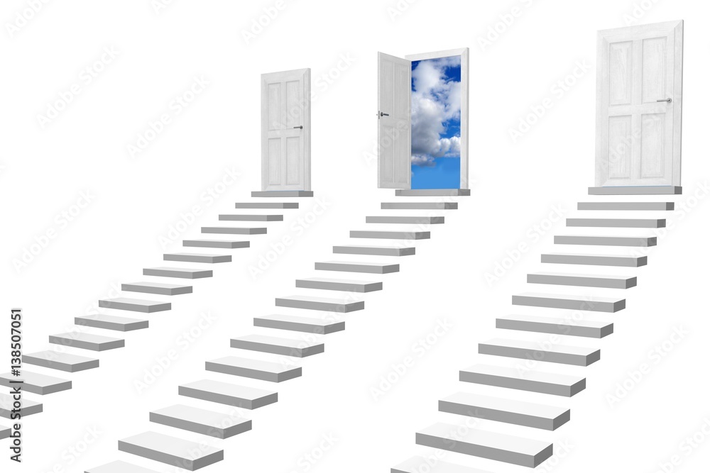 Fototapeta premium 3D stairway to heaven concept
