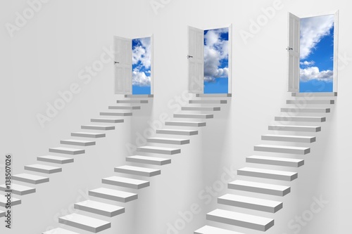 3D stairway to heaven concept