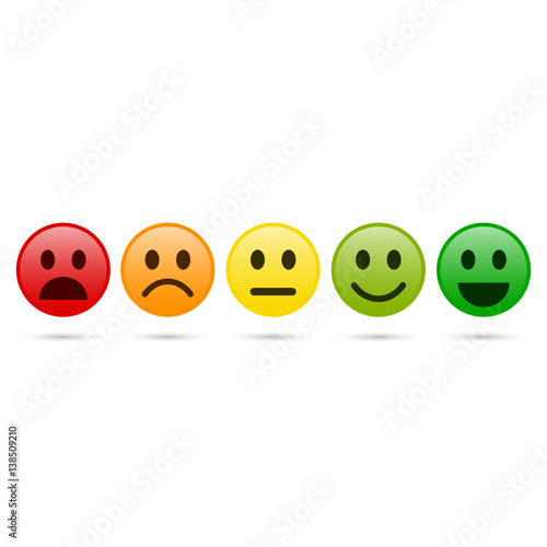 Emoticon evaluation icon, feedback icon. Vector.