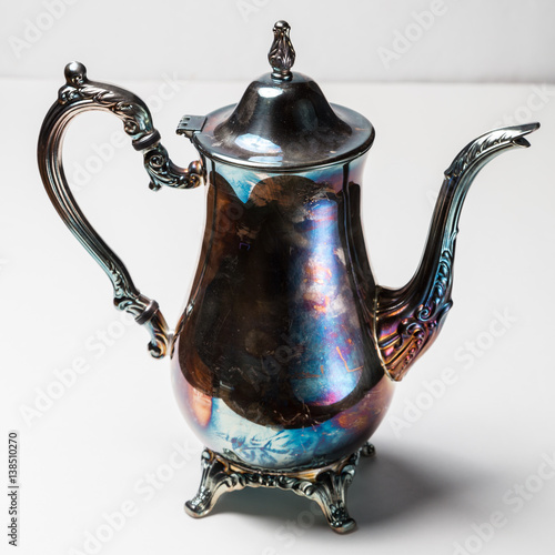 Tarnished Silver Tea Pot