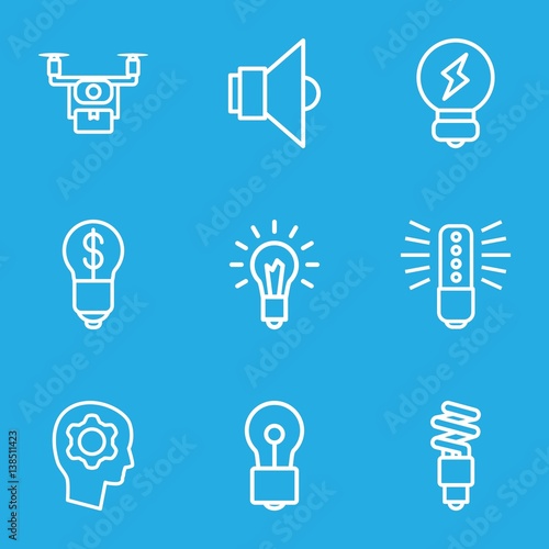 Set of 9 innovation outline icons
