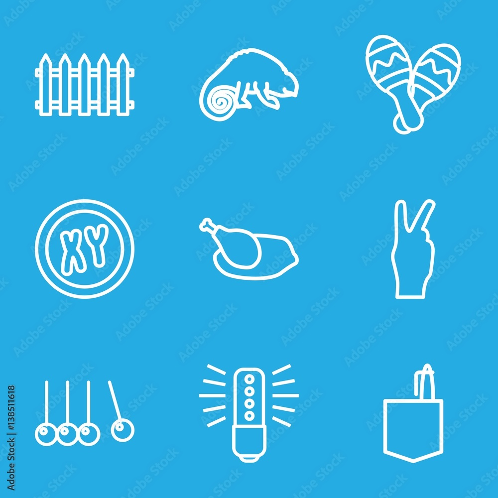 Set of 9 creative outline icons Set of 9 creative outline icons