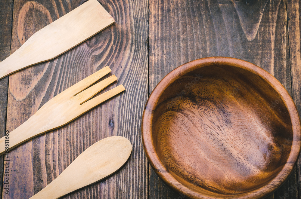 wooden product in the shop of the carpenter/ancient wooden devices for food