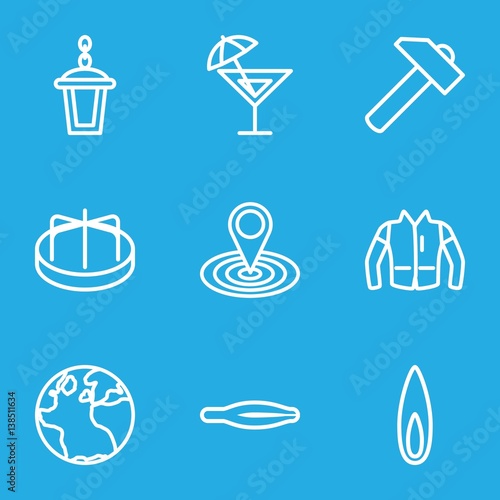 Set of 9 collection outline icons