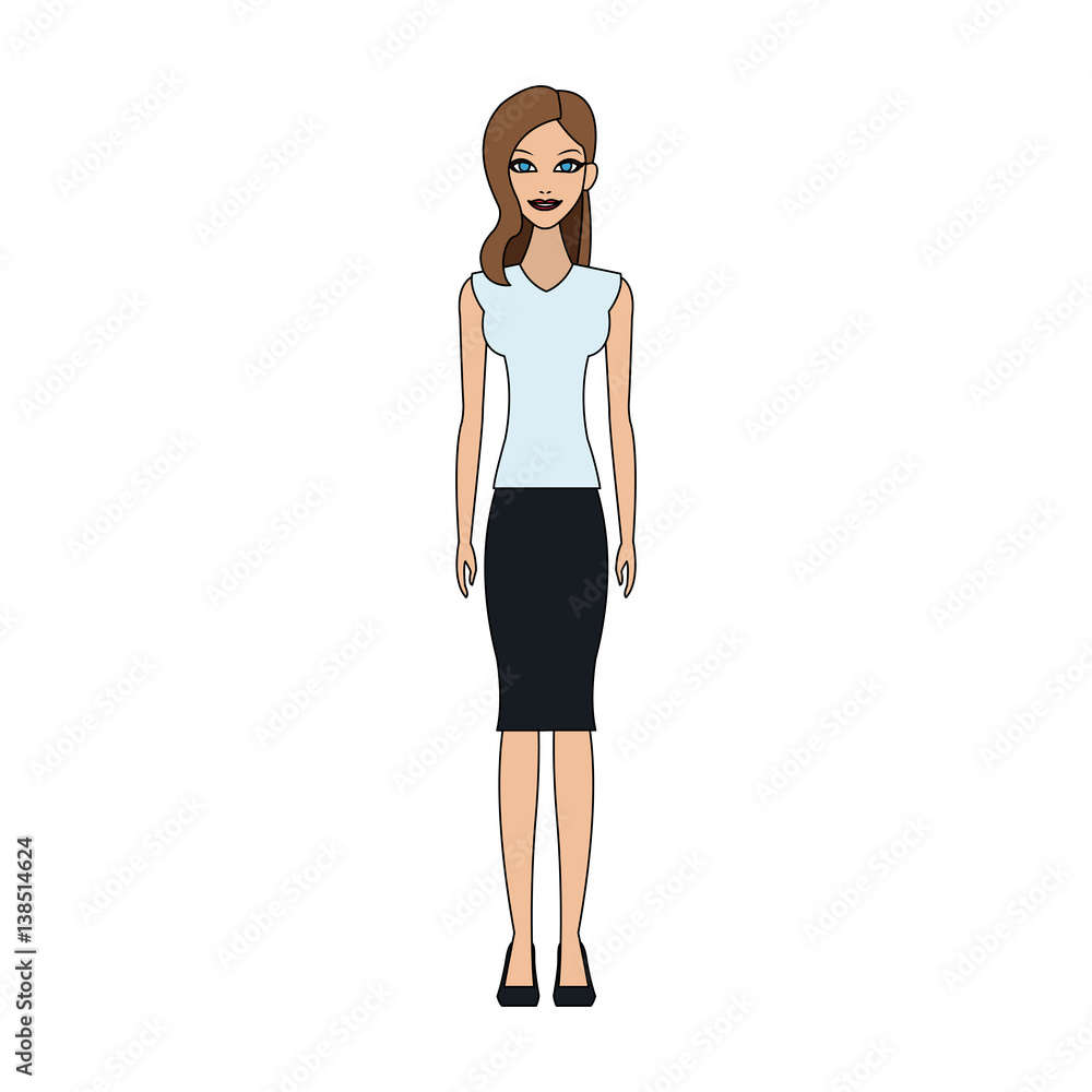 Fototapeta premium happy young woman with blue eyes icon image vector illustration design 