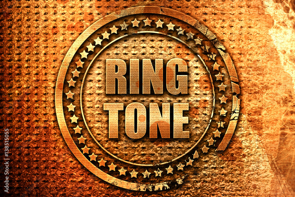 ringtone, 3D rendering, metal text ringtone, 3D rendering, metal text