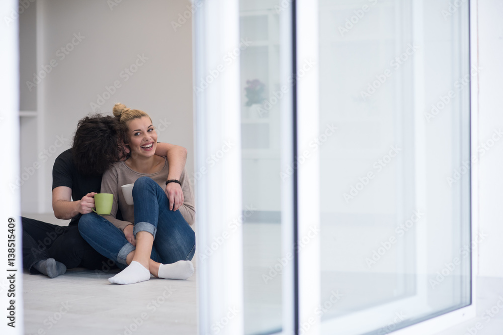 young couple in their new home young couple in their new home