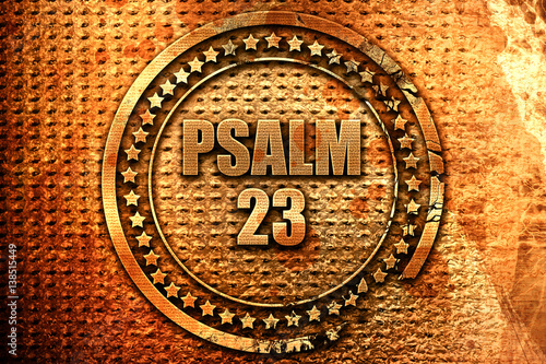 Fototapet psalm 23, 3D rendering, metal text