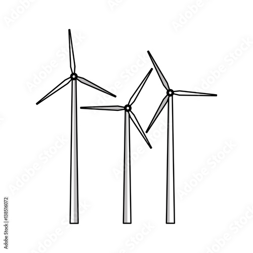 Eolic turbine icon over white background. vector illustration © Jemastock