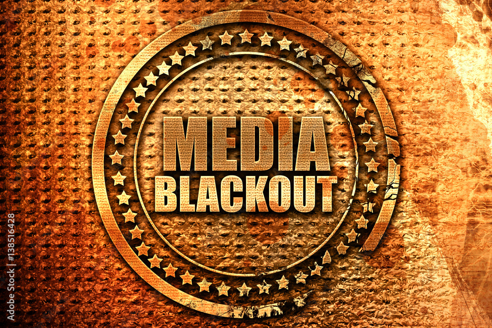 media blackout, 3D rendering, metal text