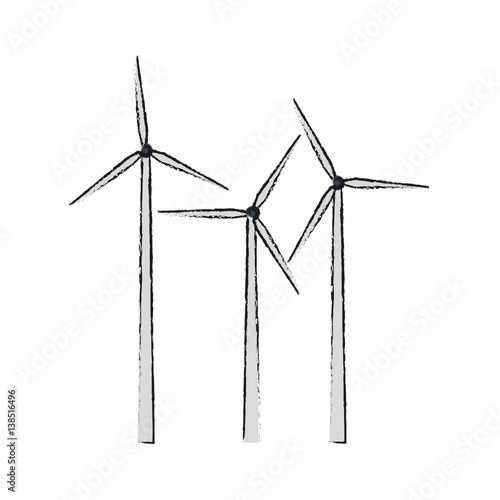Eolic turbine icon over white background. vector illustration