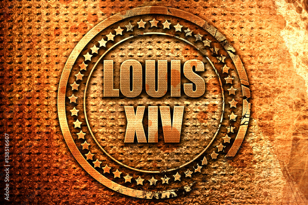 louis xiv, 3D rendering, metal text louis xiv, 3D rendering, metal text
