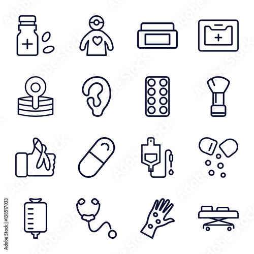 Set of 16 treatment outline icons