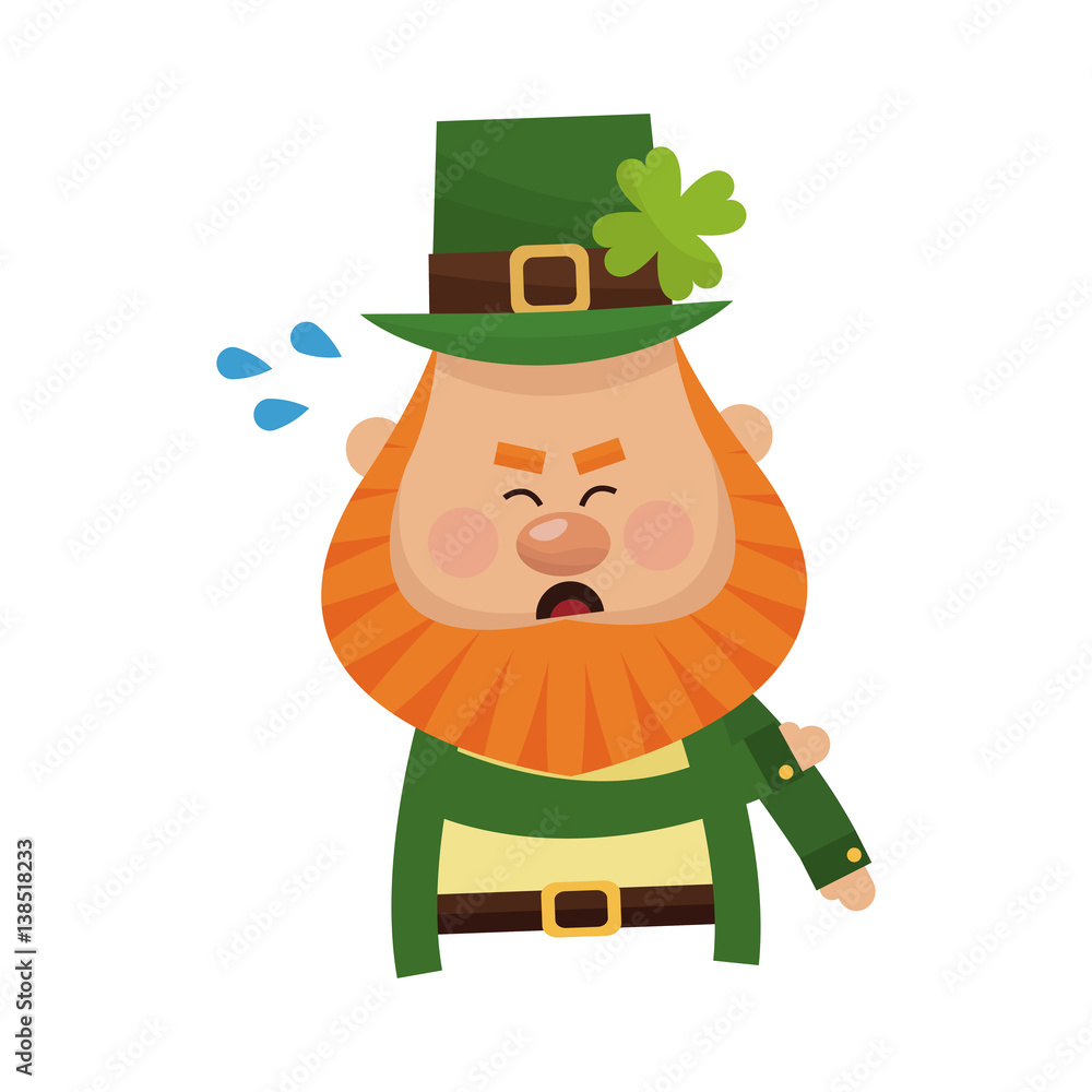 irish leprechaun icon over white background. colorful design. vector illustration irish leprechaun icon over white background. colorful design. vector illustration