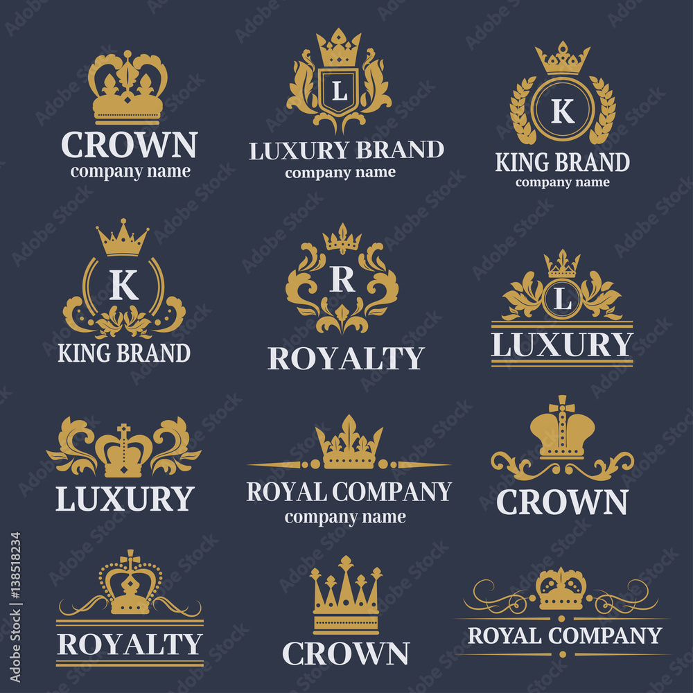Stamp calligraphic design logo luxury Royalty Free Vector