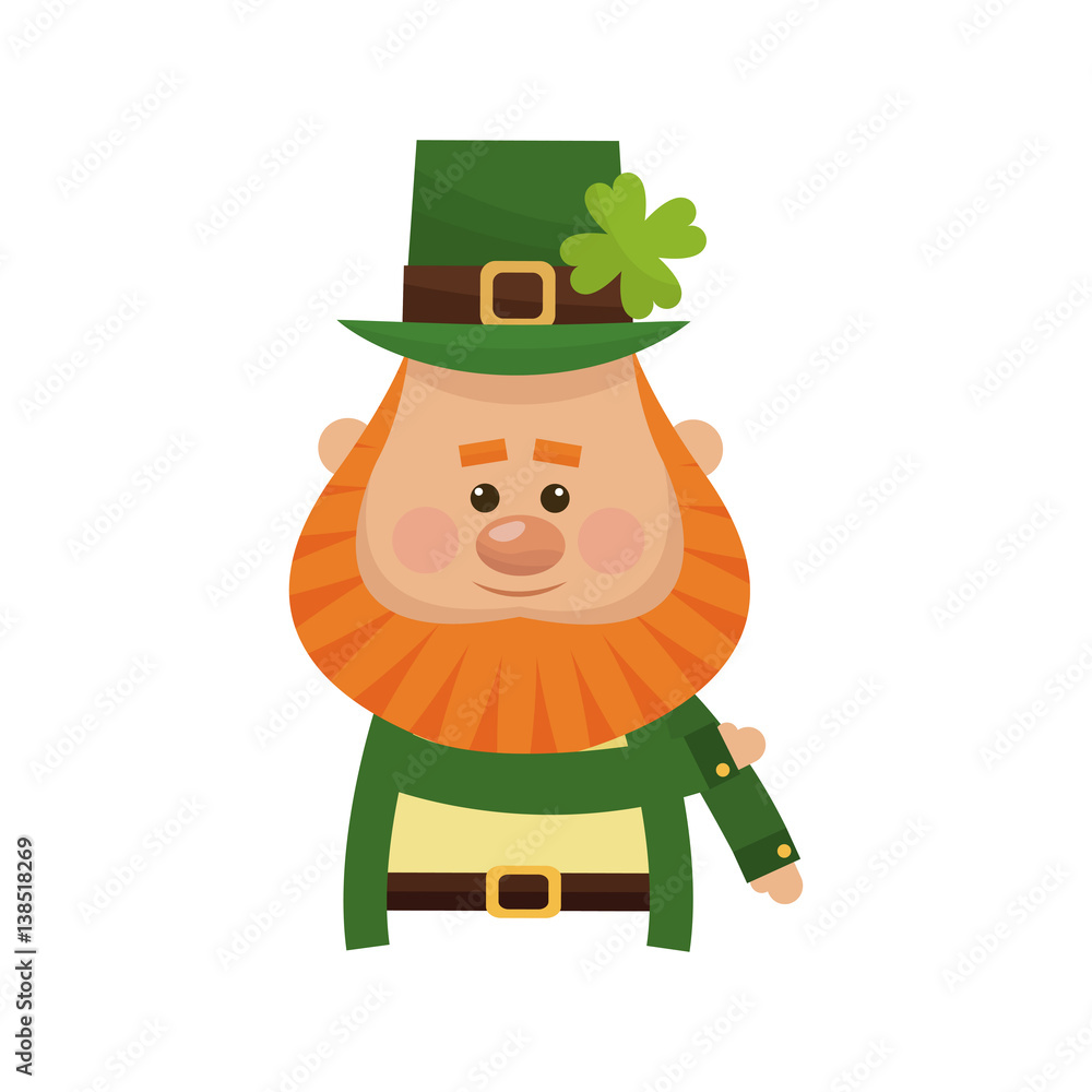 irish leprechaun icon over white background. colorful design. vector illustration irish leprechaun icon over white background. colorful design. vector illustration