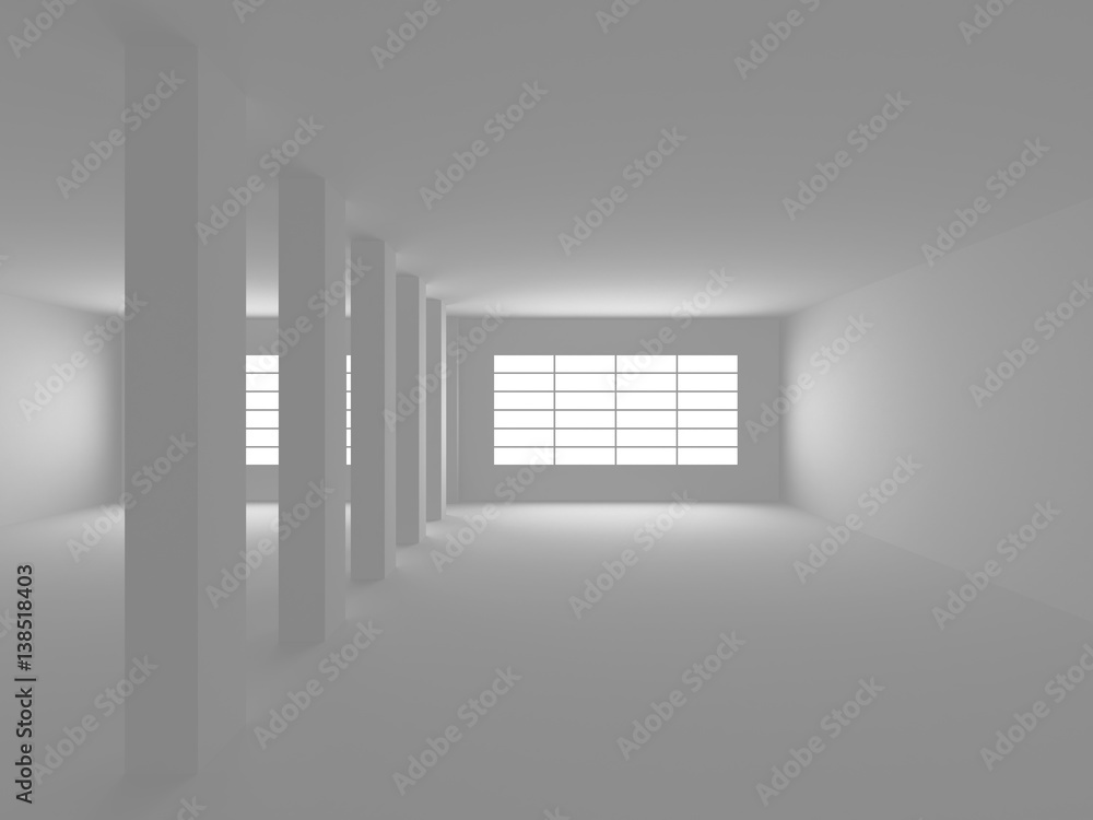 Obraz premium White empty interior. Abstract architecture background
