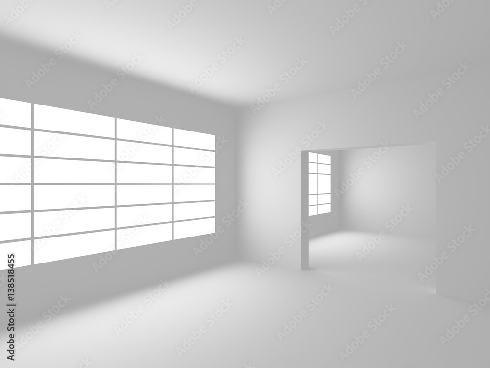 Fototapeta premium White Architecture Construction Modern Interior Background