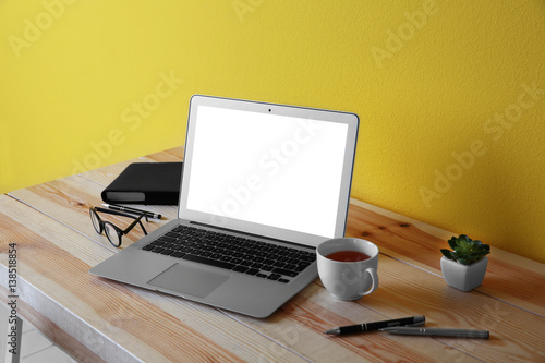 Workplace with laptop again...