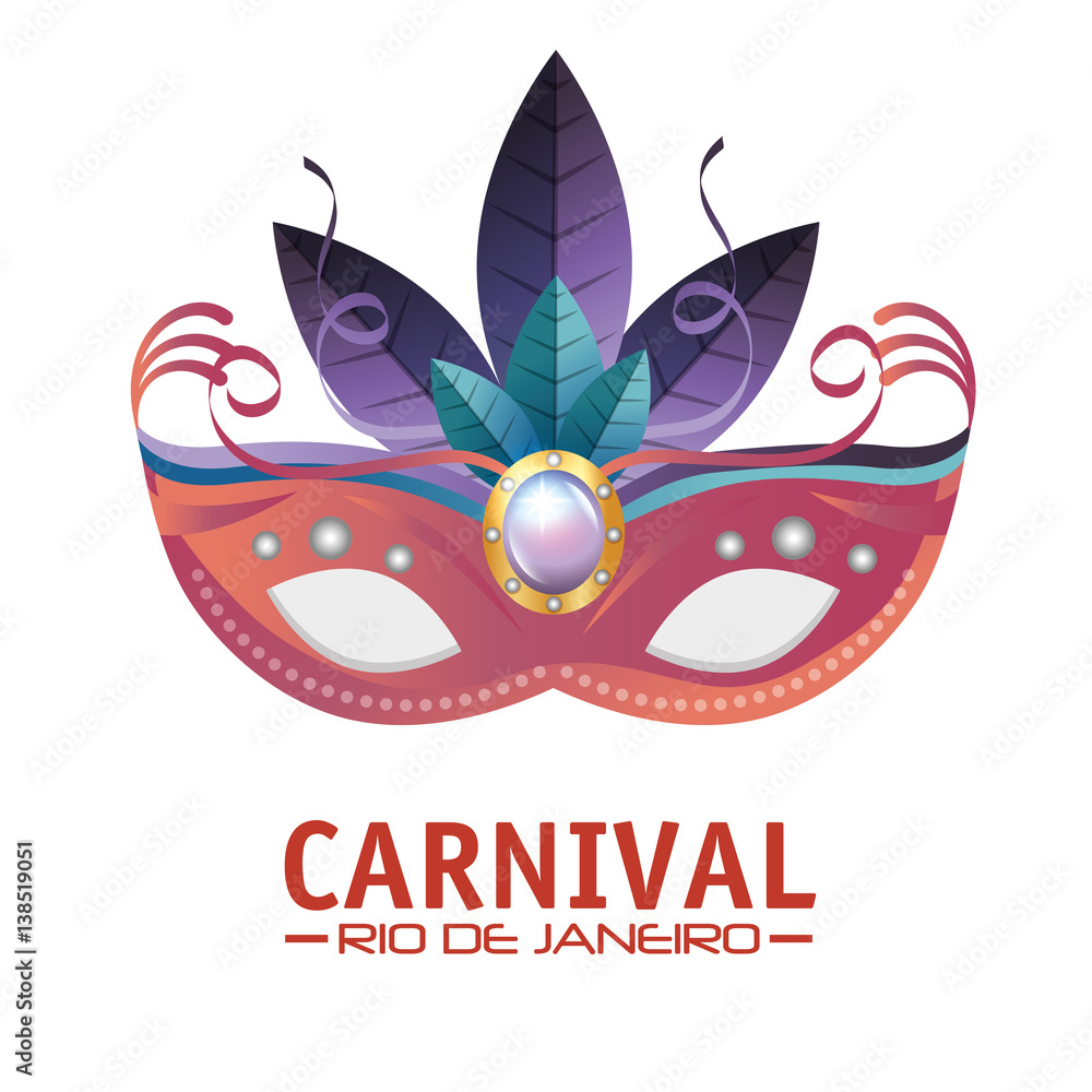 mask carnival rio de janeiro party vector illustration design