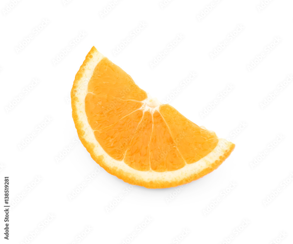Fresh orange slice, isolated on white Fresh orange slice, isolated on white
