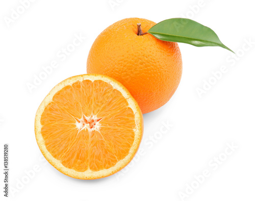 Fresh oranges, isolated on white