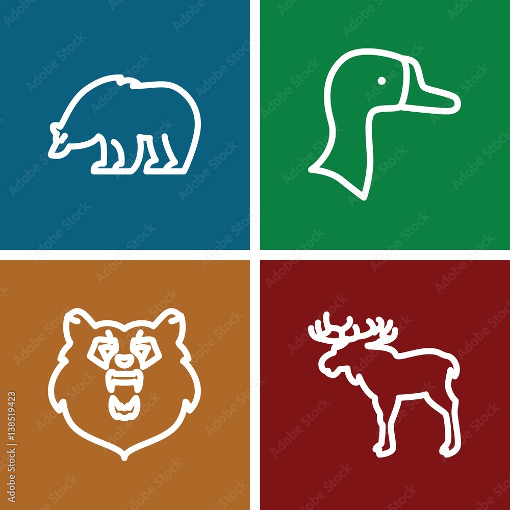 Obraz premium Set of 4 canada outline icons