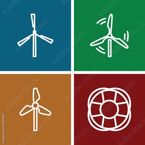 Set of 4 turbine outline icons