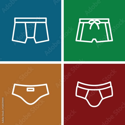 Set of 4 shorts outline icons