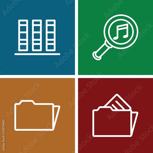 Set of 4 organize outline icons