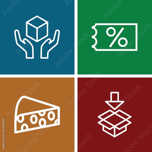 Set of 4 merchandise outline icons