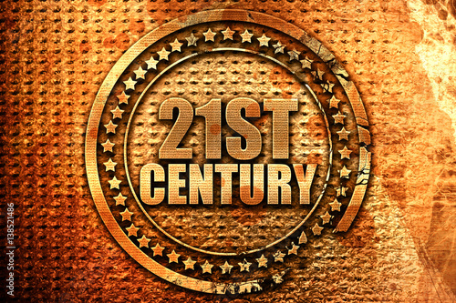 Tableau sur toile 21st century, 3D rendering, metal text