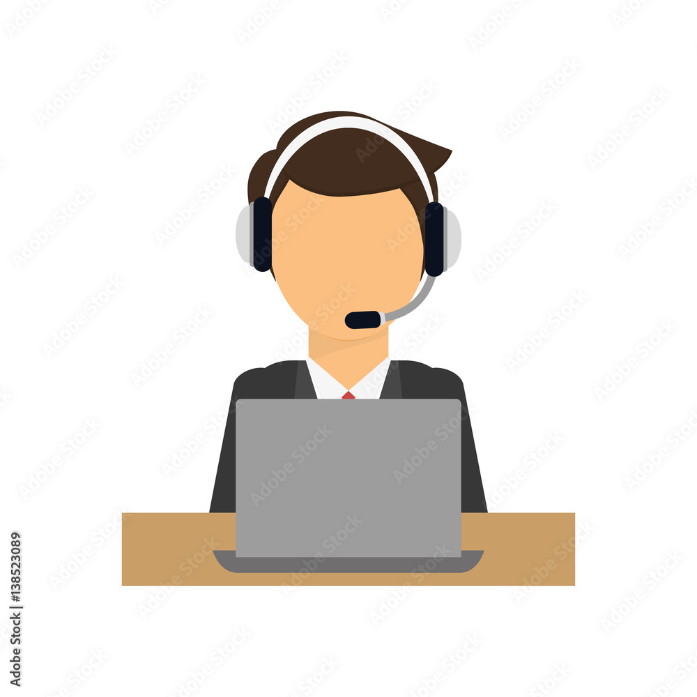 Call center operator icon vector illustration graphic design Call center operator icon vector illustration graphic design