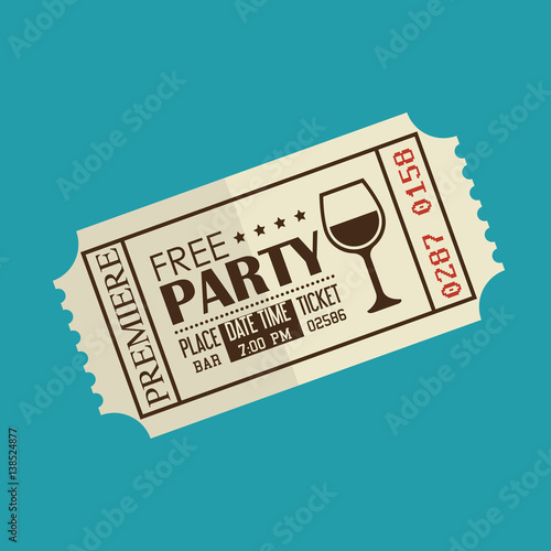 party entrance ticket icon vector illustration design