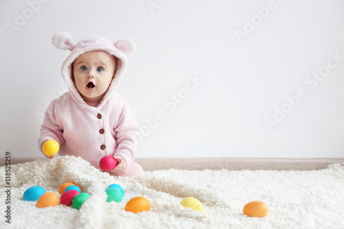 Cute funny baby with colorf...