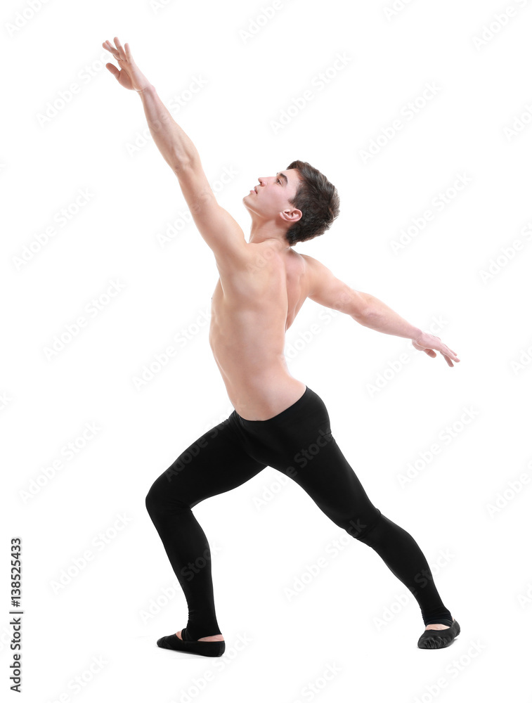 Handsome young ballet dancer on white background Handsome young ballet dancer on white background