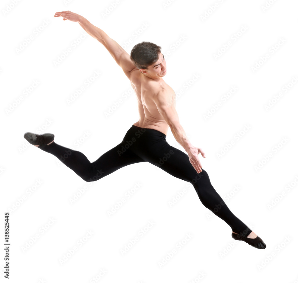 Obraz premium Handsome young ballet dancer on white background