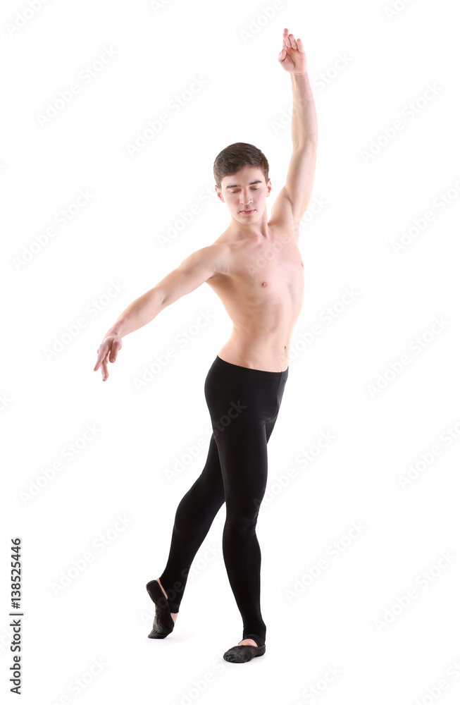 Handsome young ballet dancer on white background Handsome young ballet dancer on white background